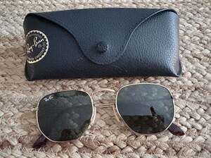 Ray-Ban RB3548N Hexagonal Flat Lenses Sunglasses Gold G-15 Green